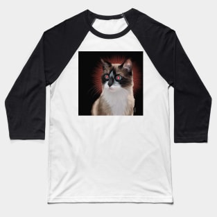 Soba - Snowshoe Cat Ready to Fire Lasers Baseball T-Shirt